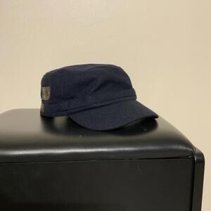 Reiss Wool S/m Navy Blue Hat Button Back